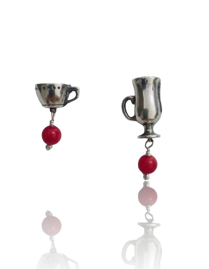 Aretes Taza Puntos y Capuchino