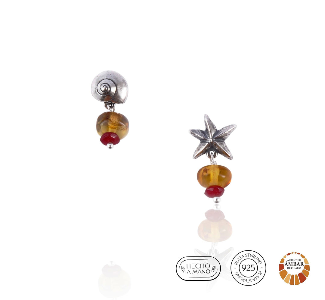 Star and Snail Earrings