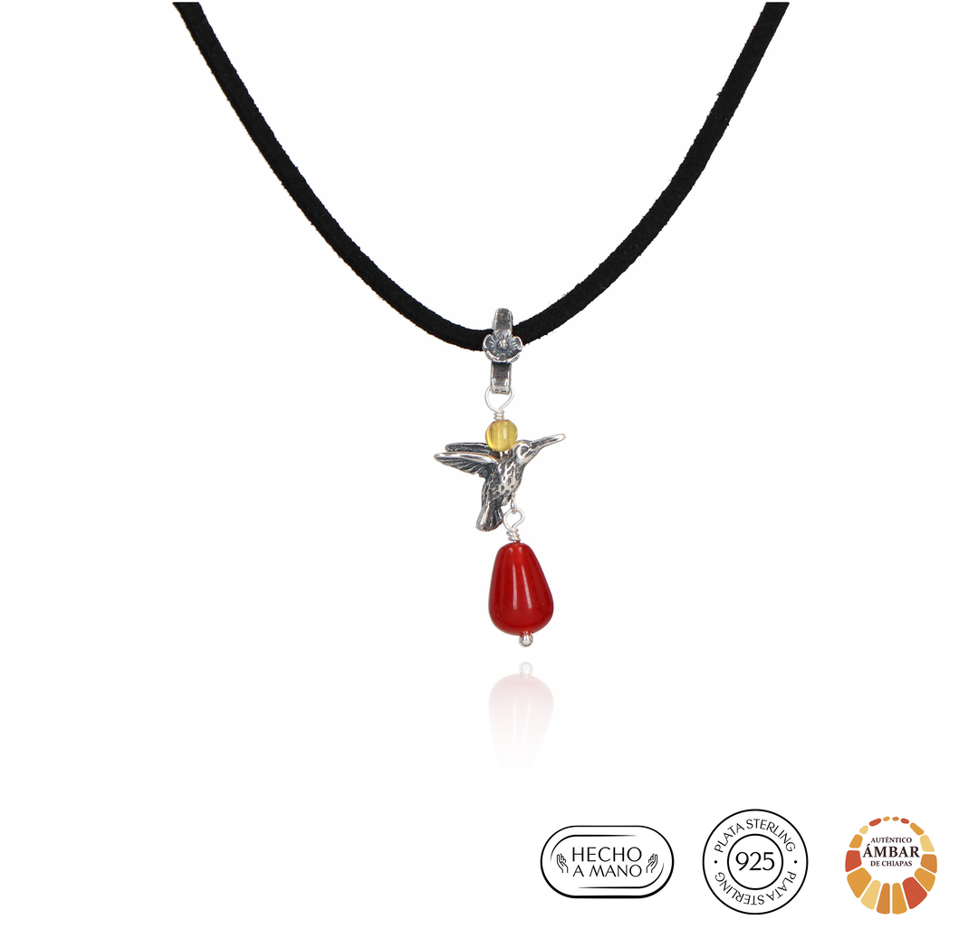 Mauve Hummingbird Pendant