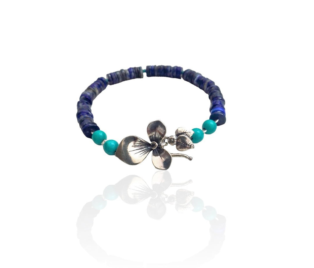 Indigo Flower Bracelet