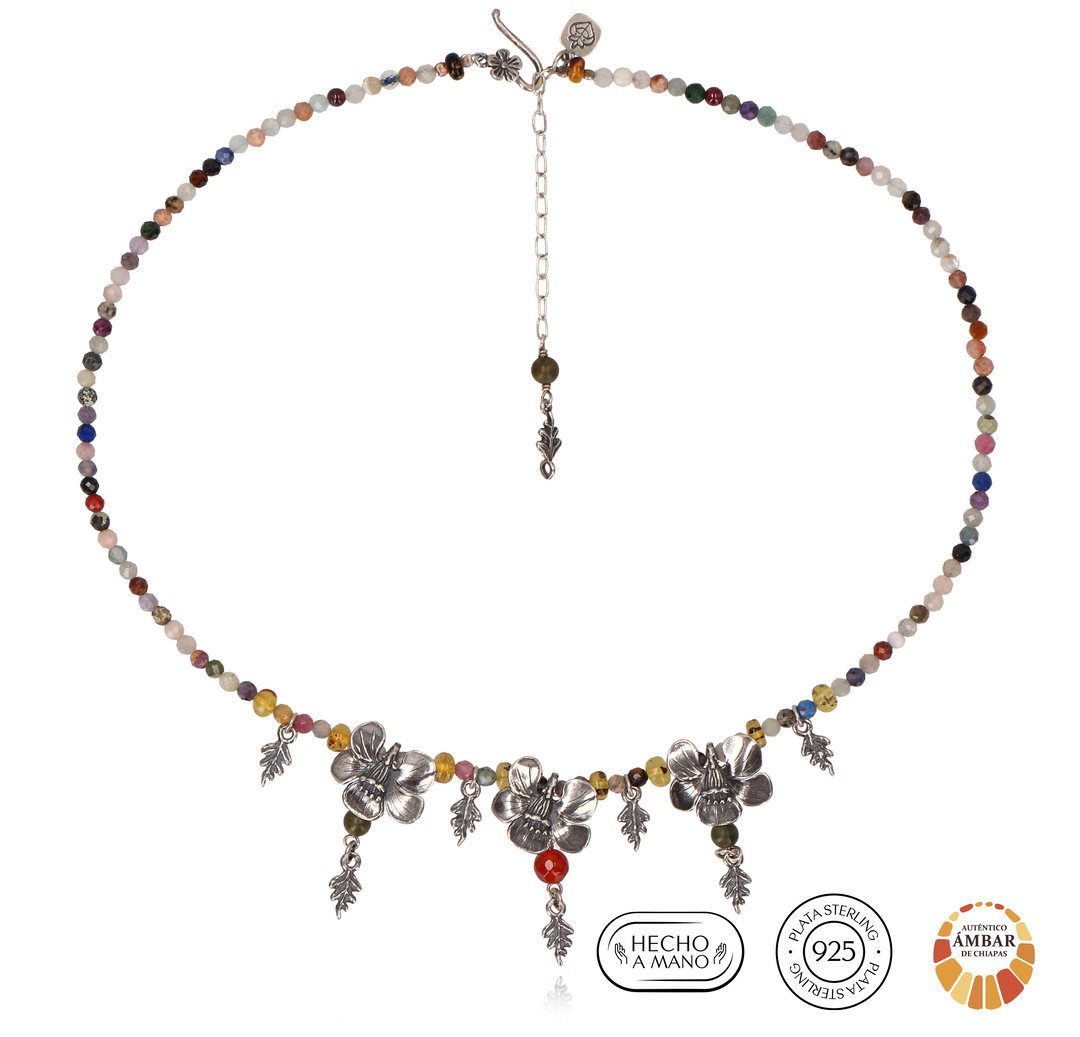 Collar 3 Flores Prehispánicas