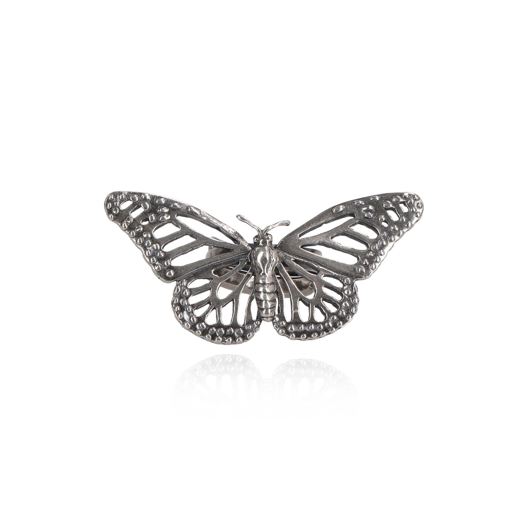 Open wings monarch butterfly ring.