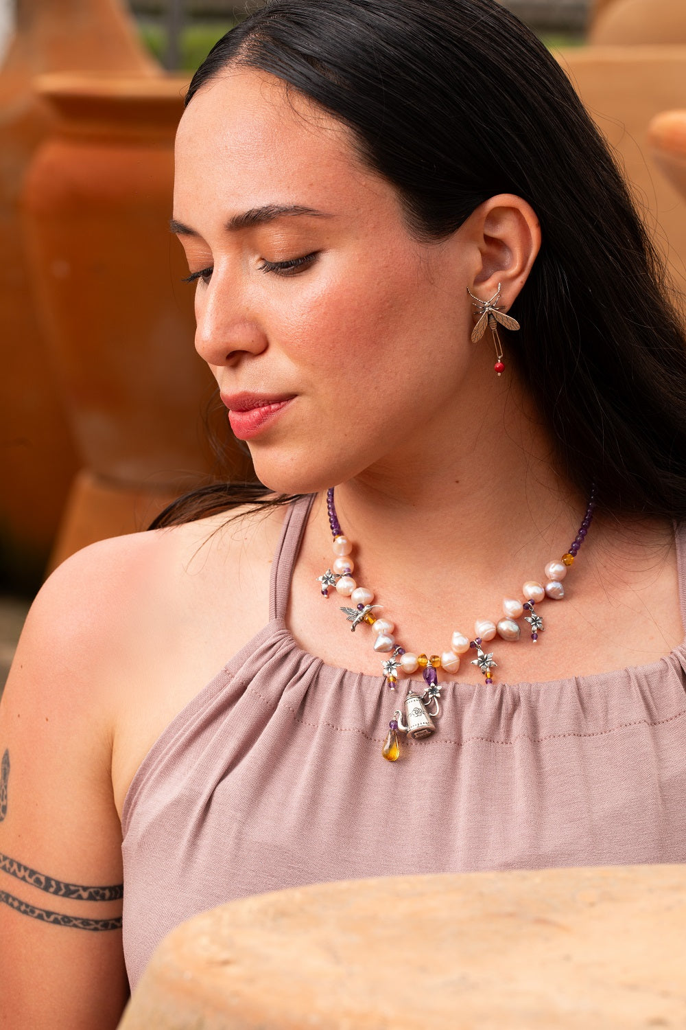 Collar Jarra y Colibríes
