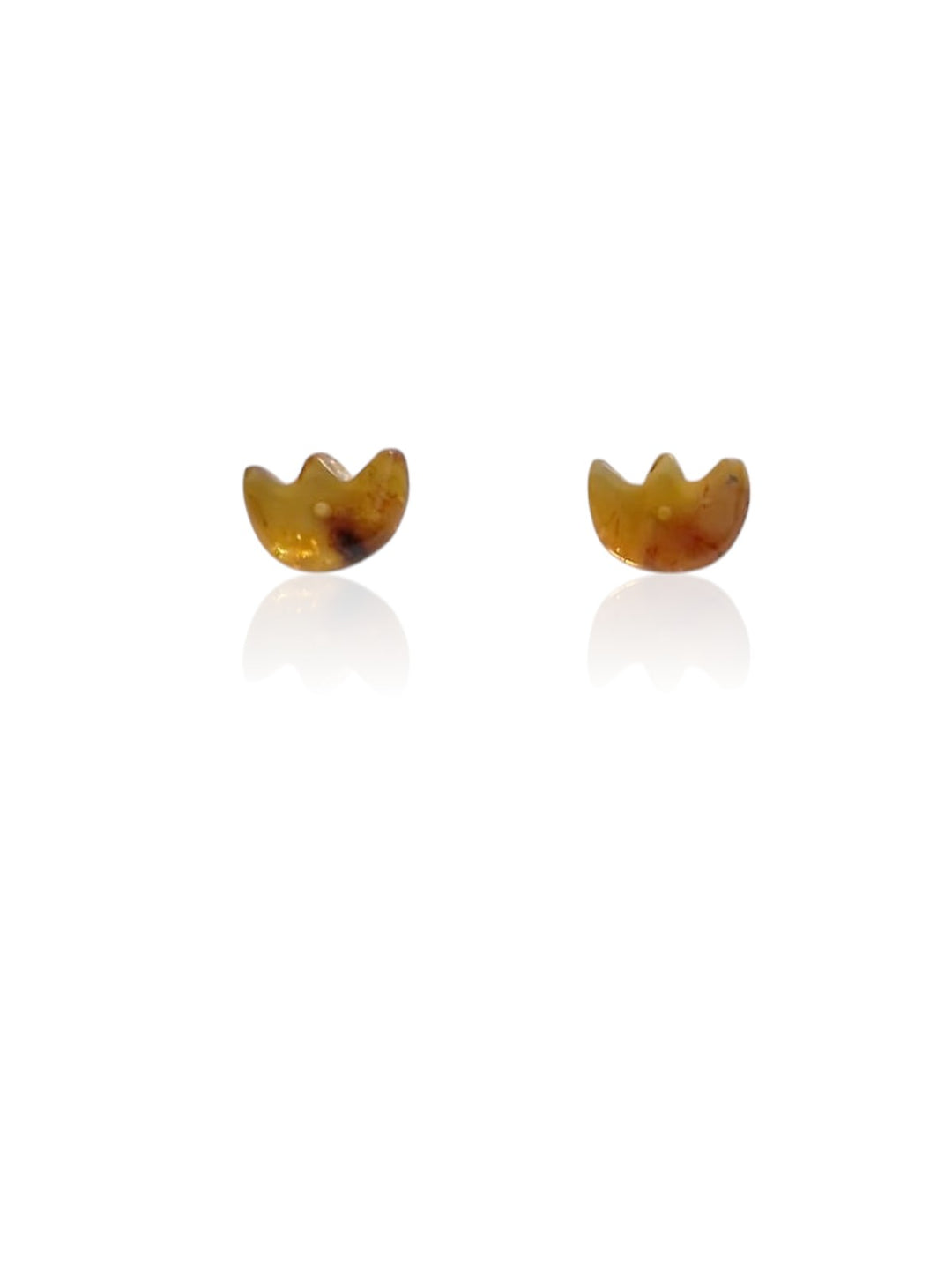 Amber Button Earring
