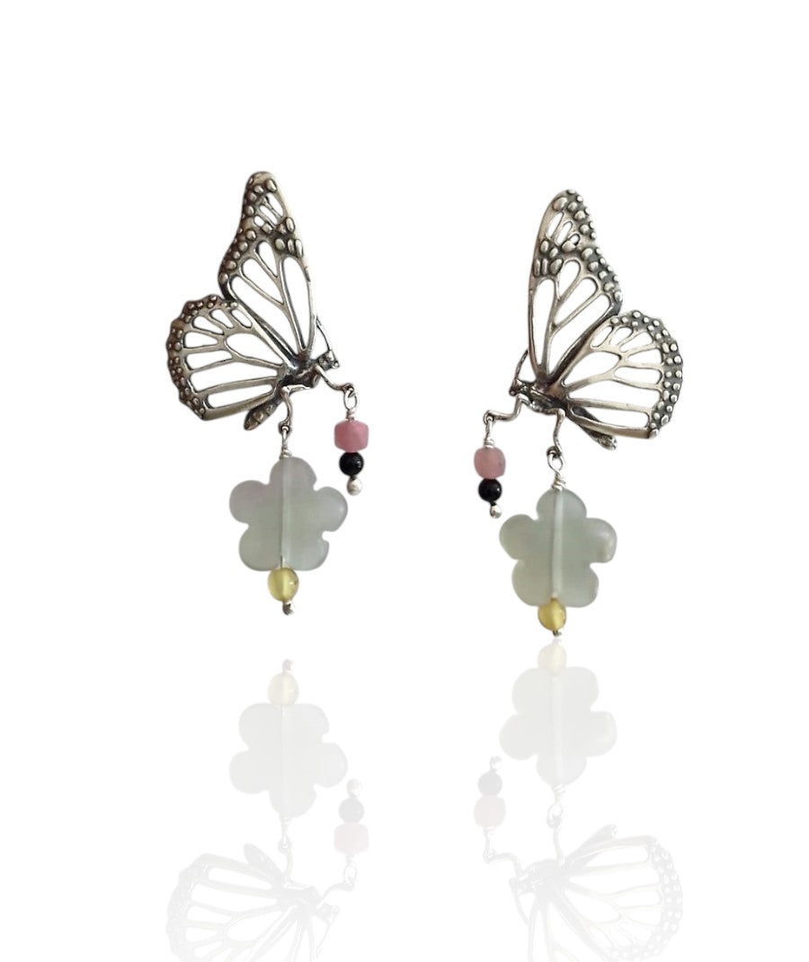 Perching Monarch Butterfly Earrings.