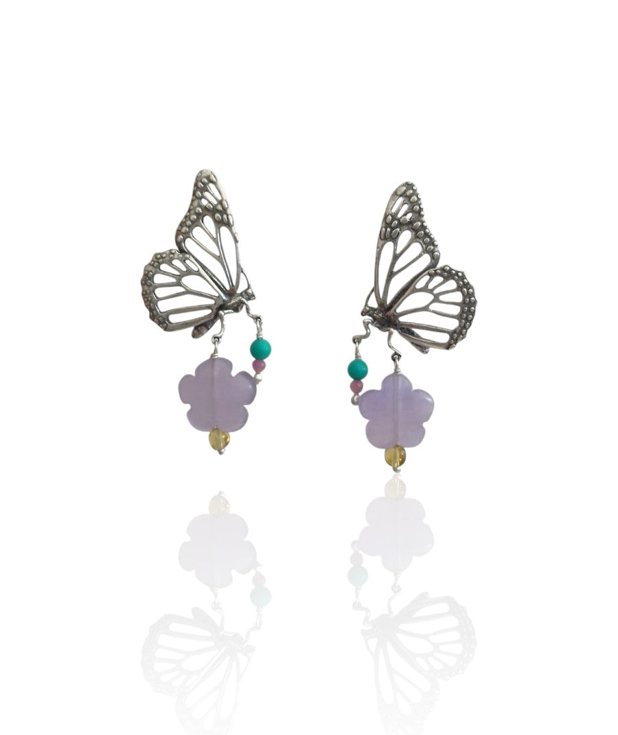 Perching Monarch Butterfly Earrings.