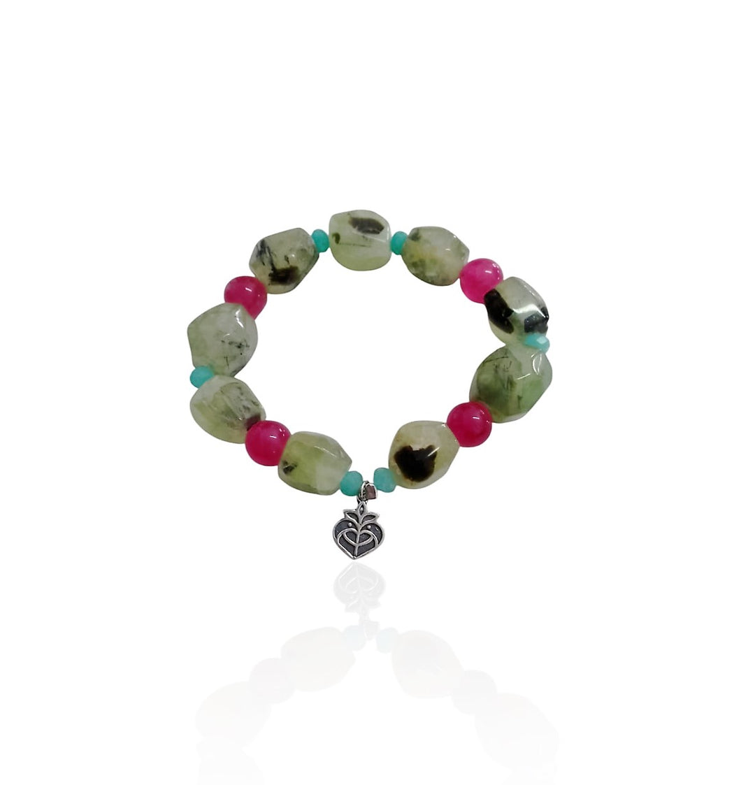 Multi-stone elastic bracelet