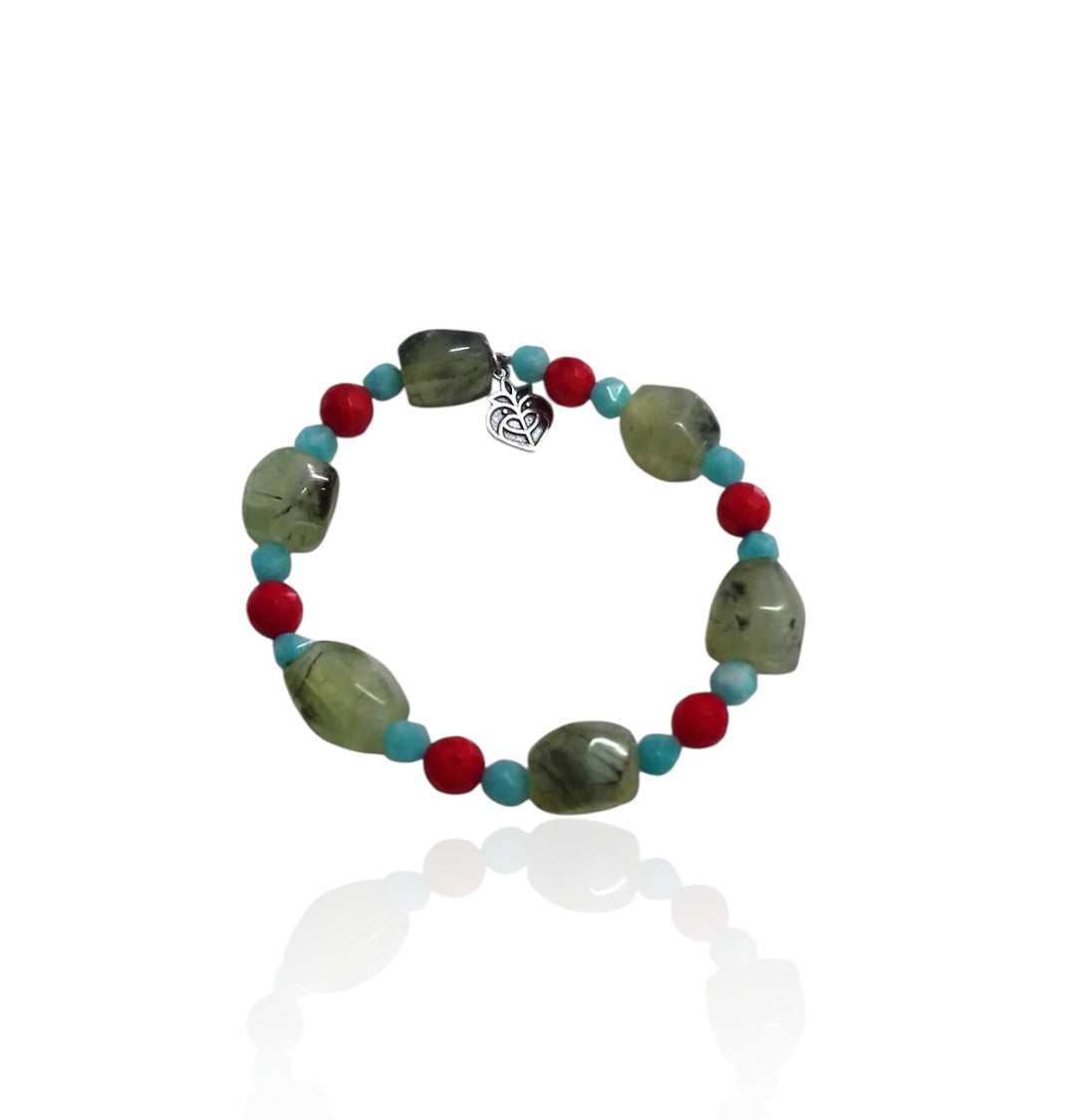 Multi-stone elastic bracelet