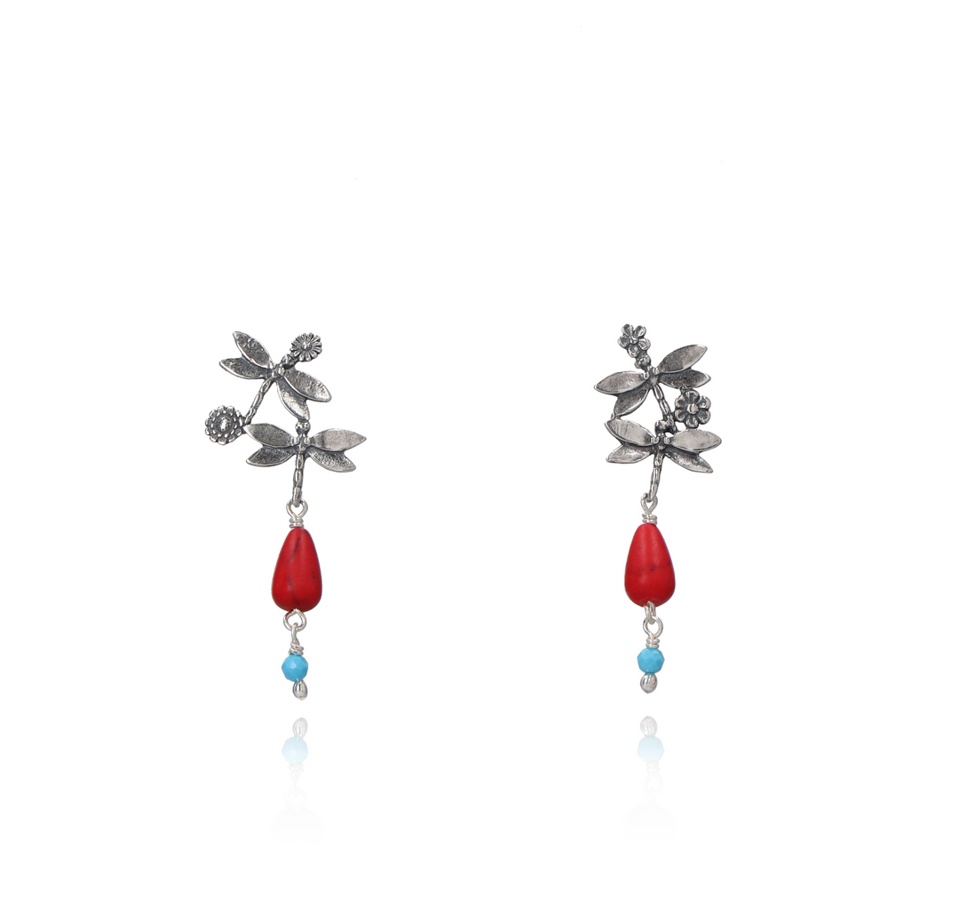 Aretes dos Libélulas Minis Florecitas