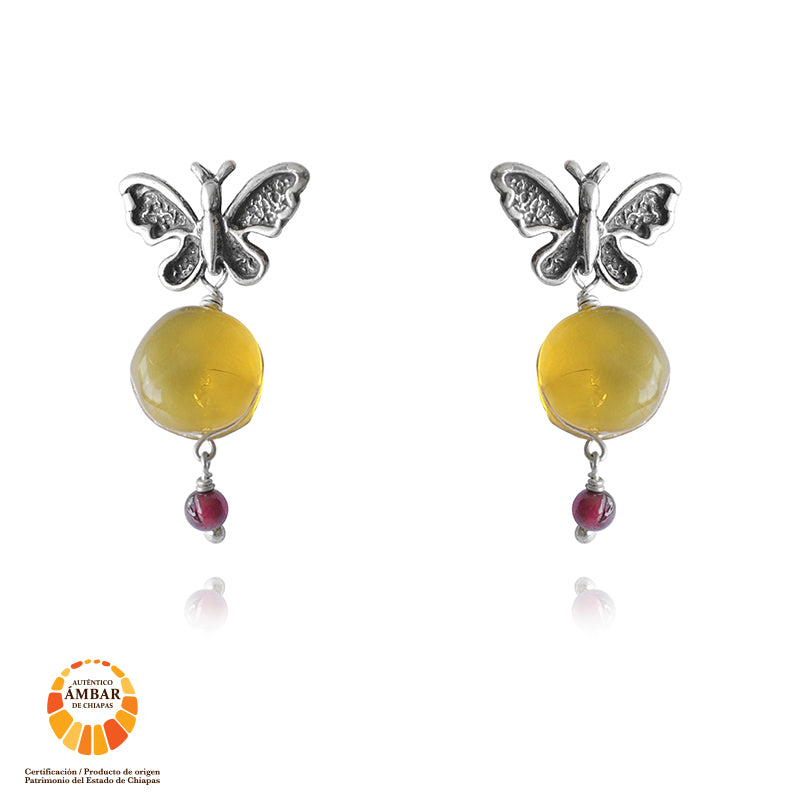 Aretes Mariposa Calada Ámbar (932080025643)