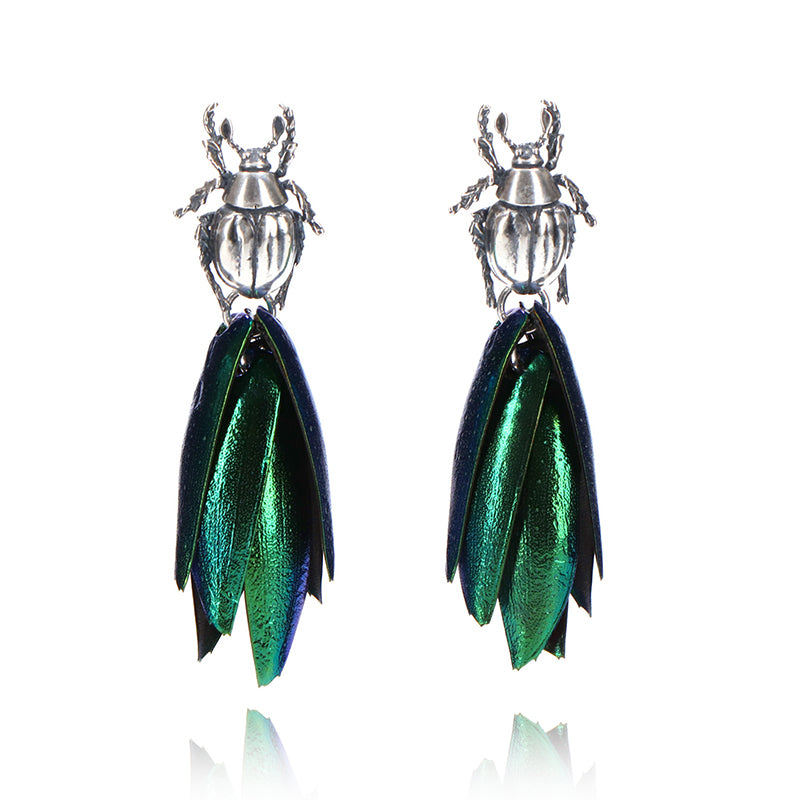 Aretes Escarabajo Pluma