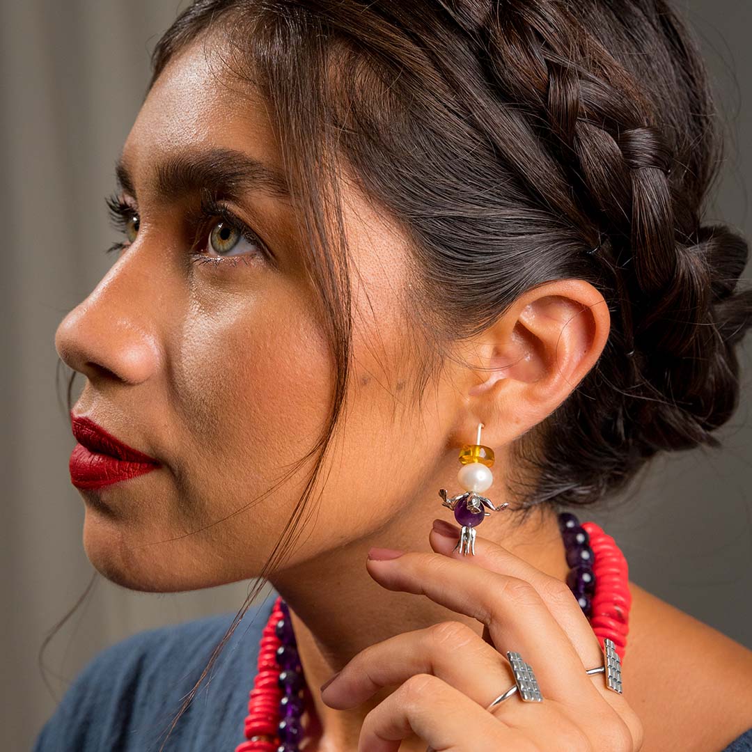 Cocoa Flower Earring