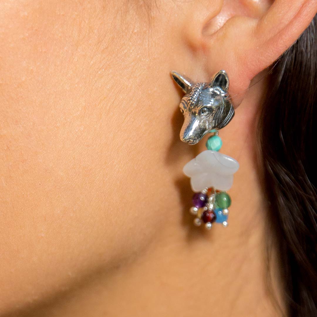 Aretes Cabeza Xoloescuincle con Tilines