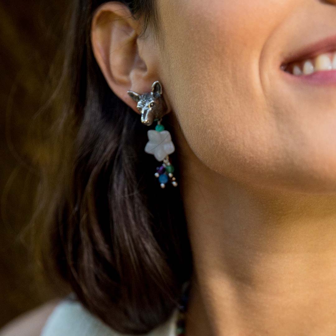 Aretes Cabeza Xoloescuincle con Tilines