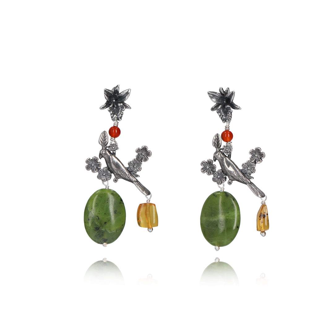 Parrots and Orchids Earrings