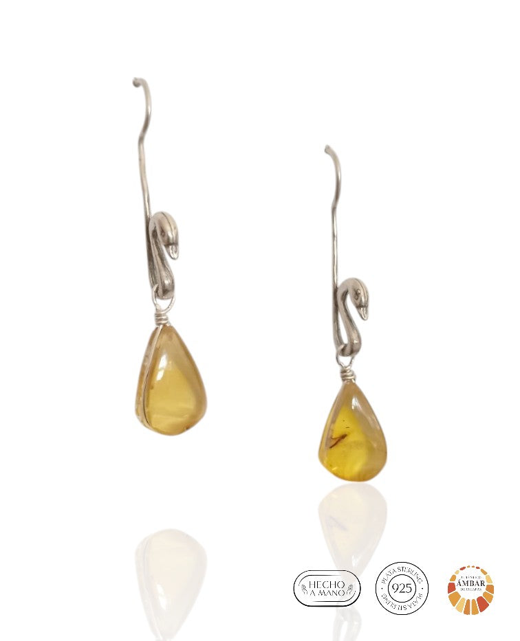 Aretes Cisne Ámbar