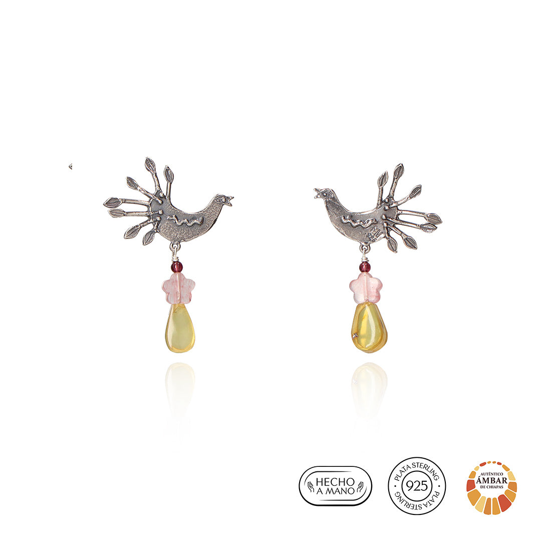 Aretes Ave del Corazón