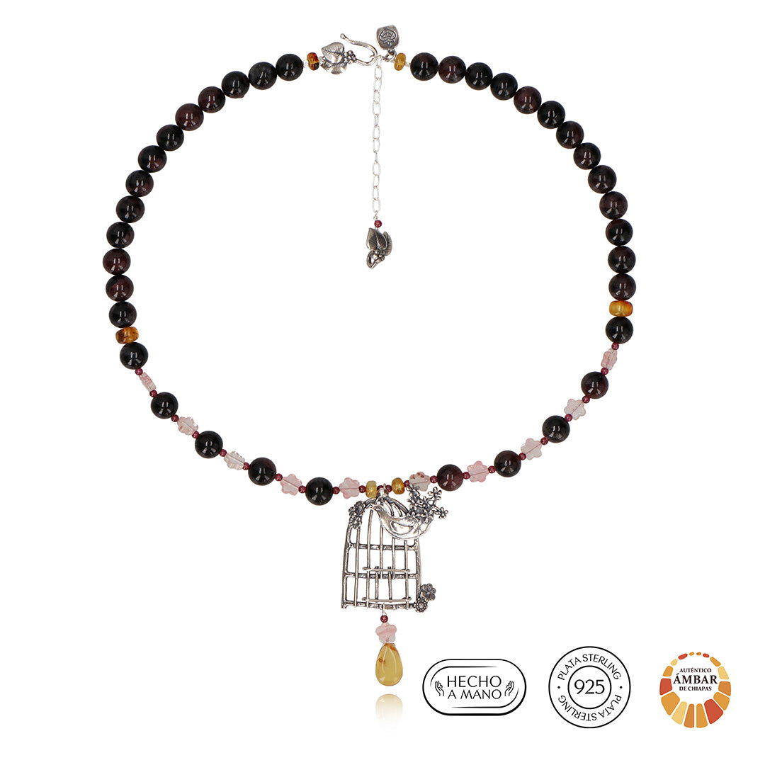 Collar Ave del corazón