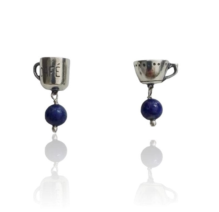 Coffee and Dots Cup Earrings