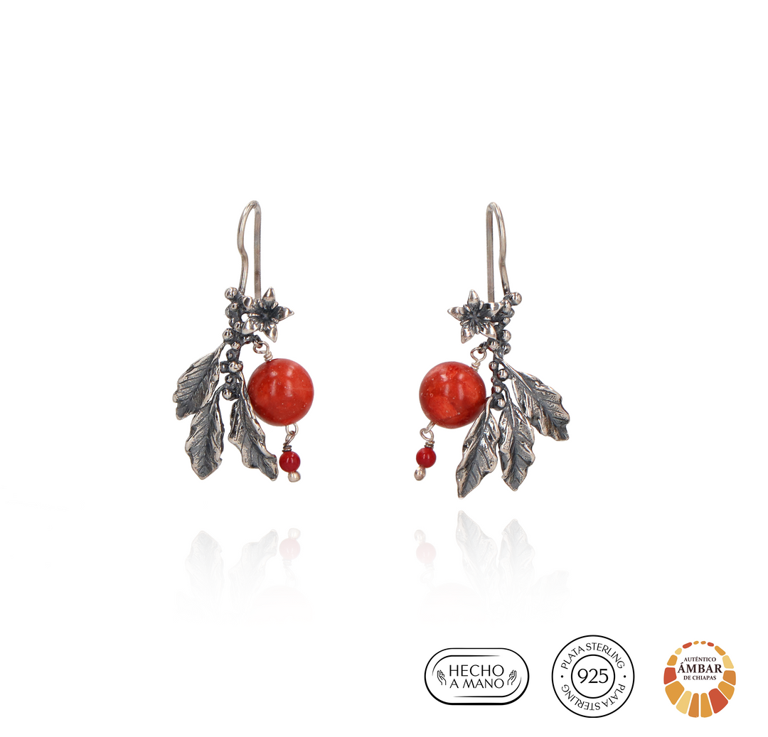 Coffee leaves earrings