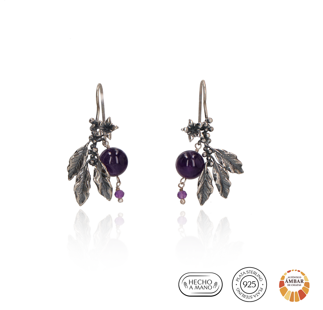 Coffee leaves earrings