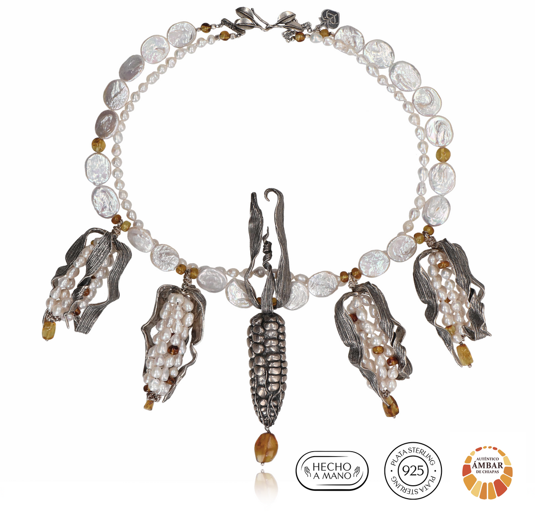 Amber and Corn Necklace