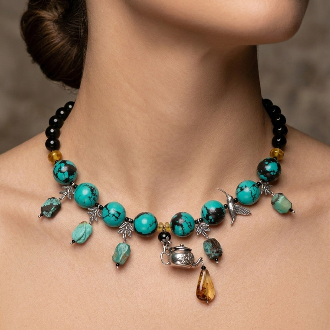 Collar Jarrito y Colibríes