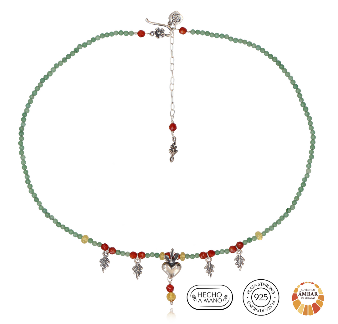 Collar Corazón Helecho. 