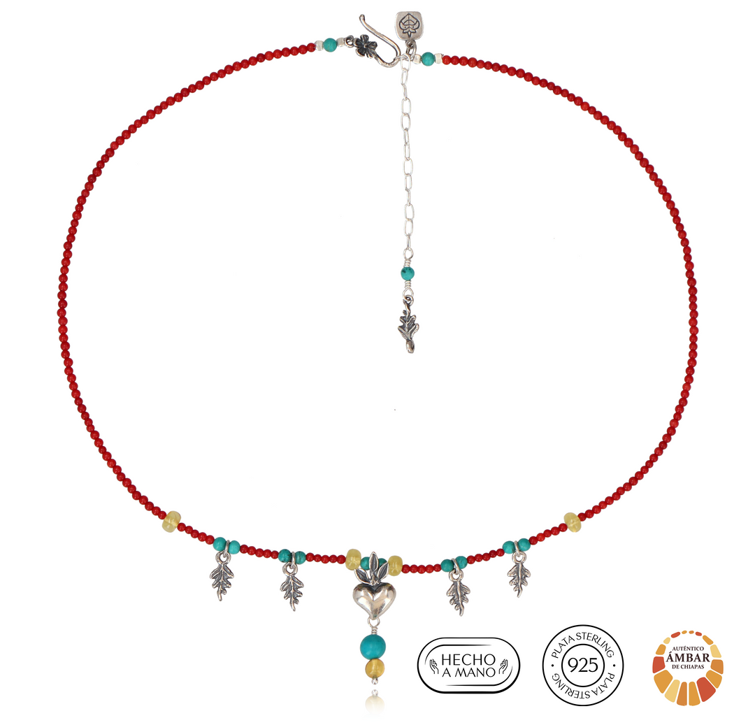 Collar Corazón Helecho. 