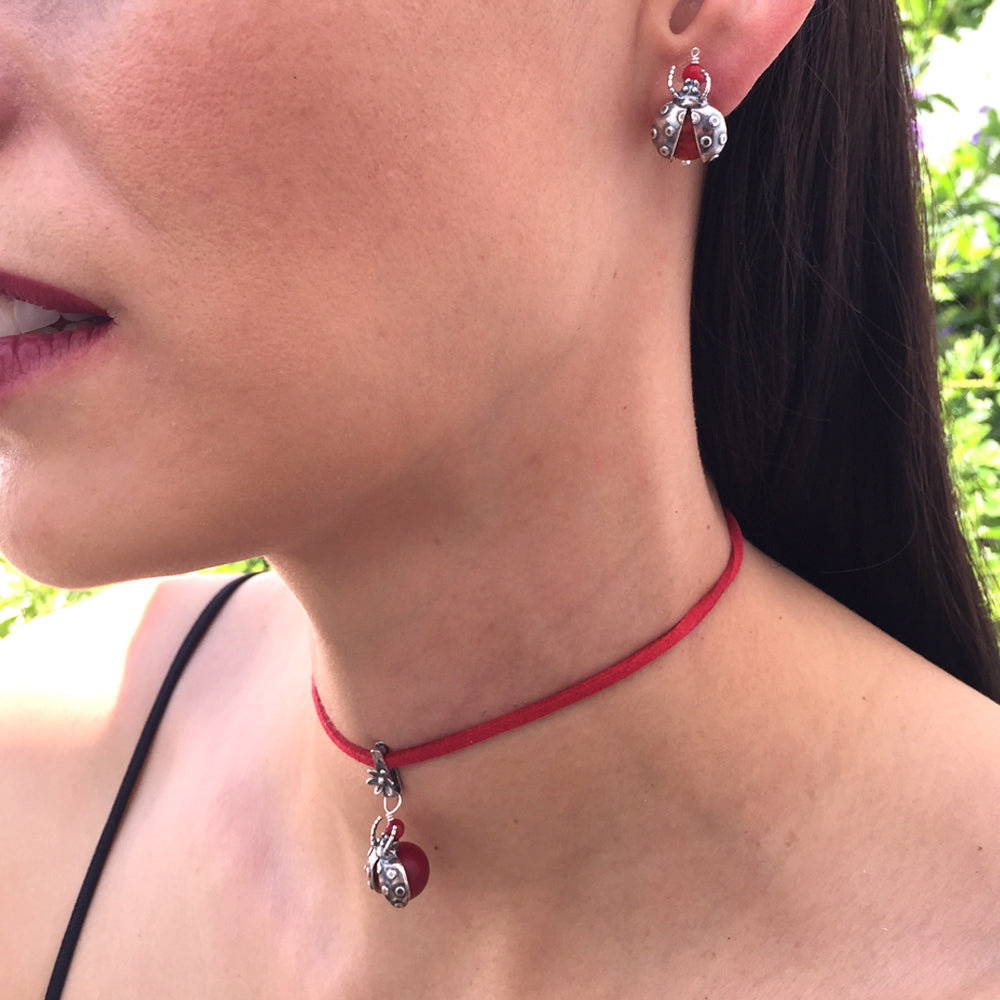 Aretes catarinas de coral