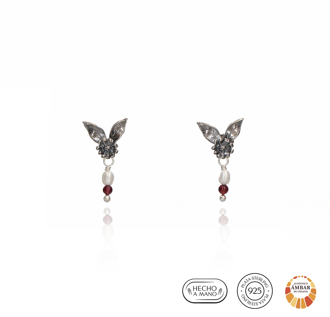 Aretes margarita con hojas