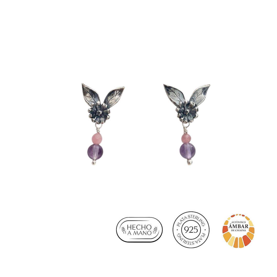 Aretes margarita con hojas