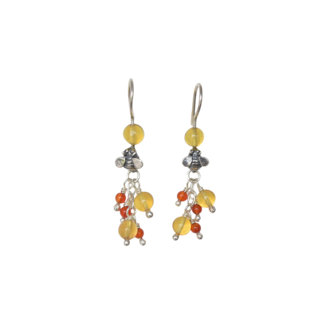 Bee Earrings with Ruby