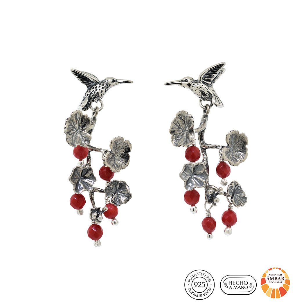 Aretes Colibrí y Ramas
