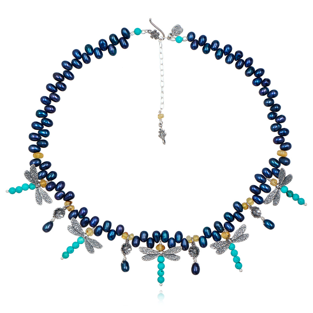 Collar Libélulas y Margaritas
