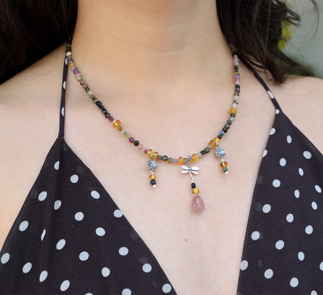 Collar Libélula de Turmalina Serena