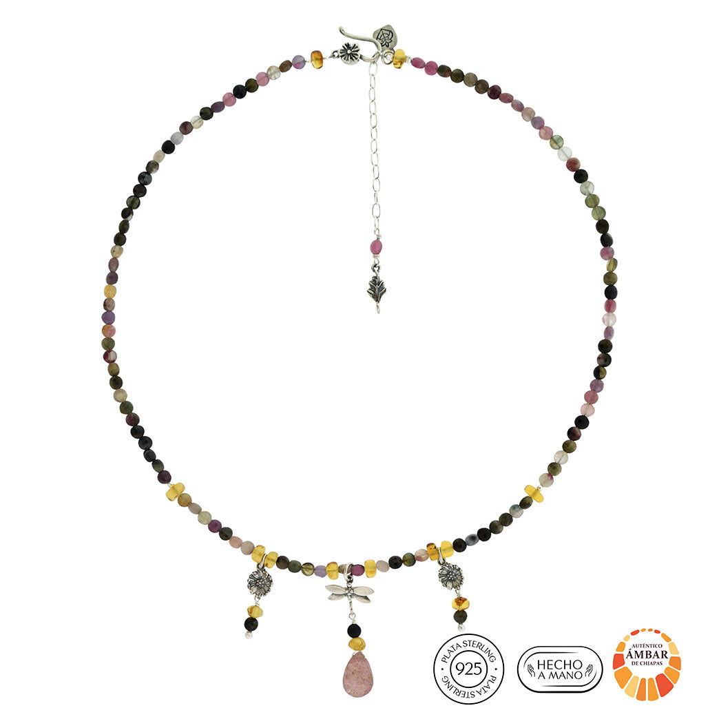 Collar Libélula de Turmalina Serena