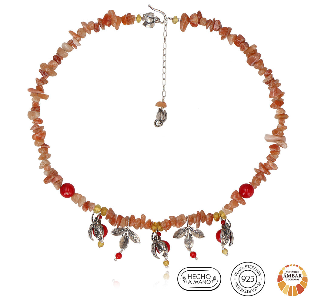 Collar Catarinas y Hojas de Añil