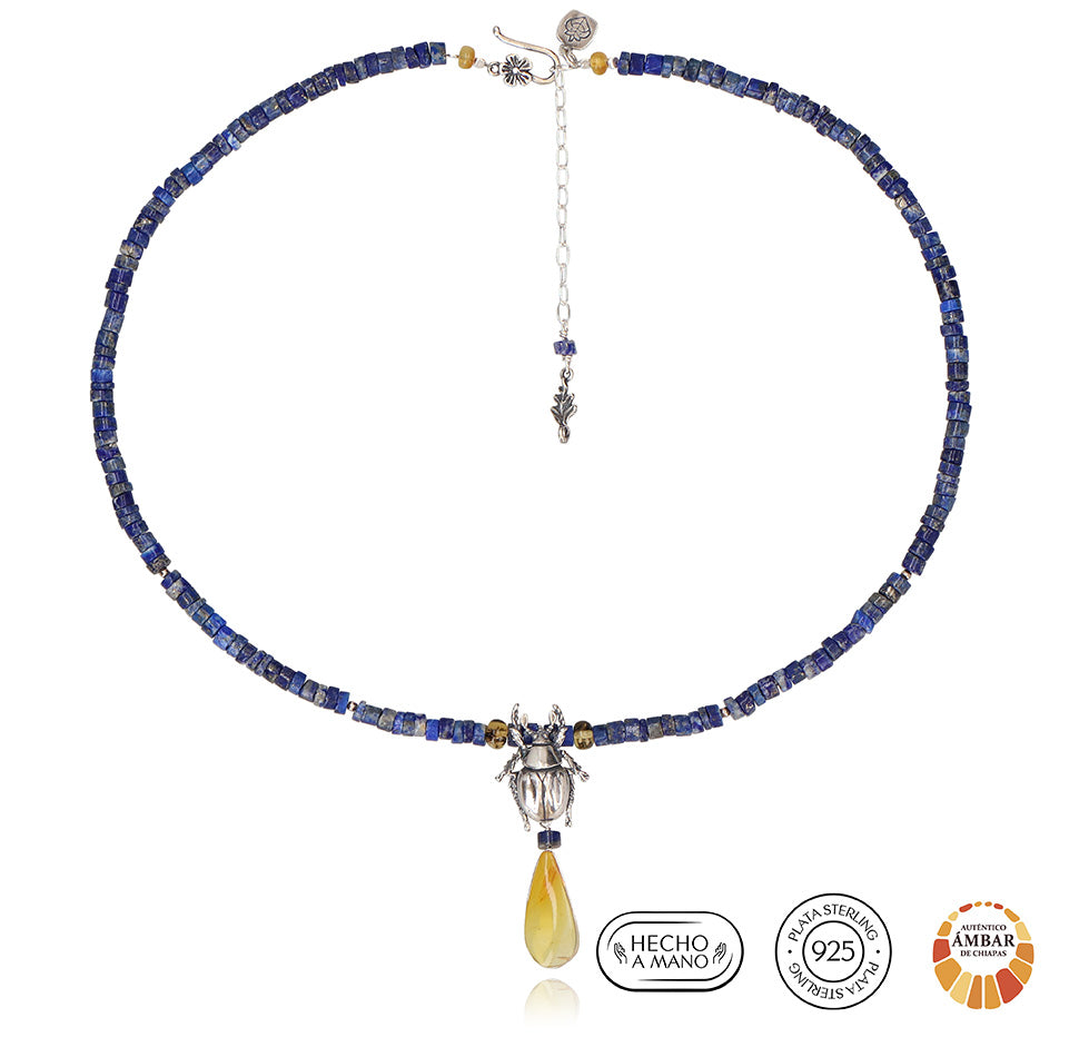 Collar Escarabajo Azul