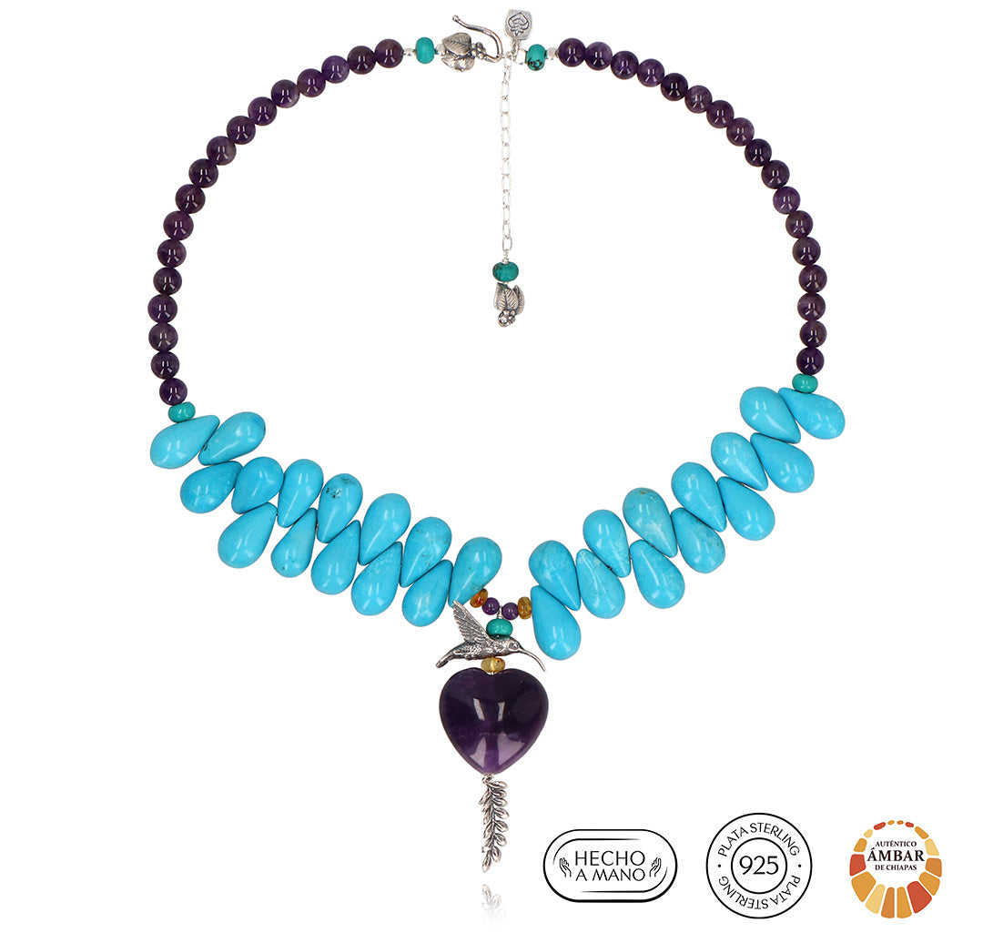 Collar colibrí vuelo al Interior