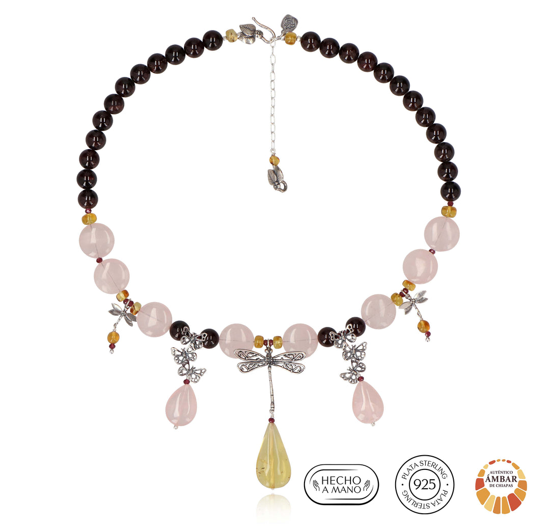 Collar Libélula y Mariposas