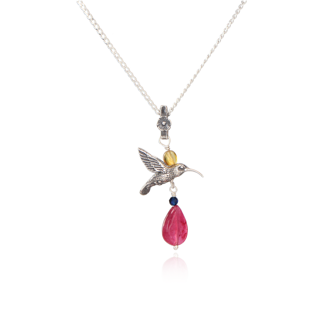 Hummingbird Choker with Flower