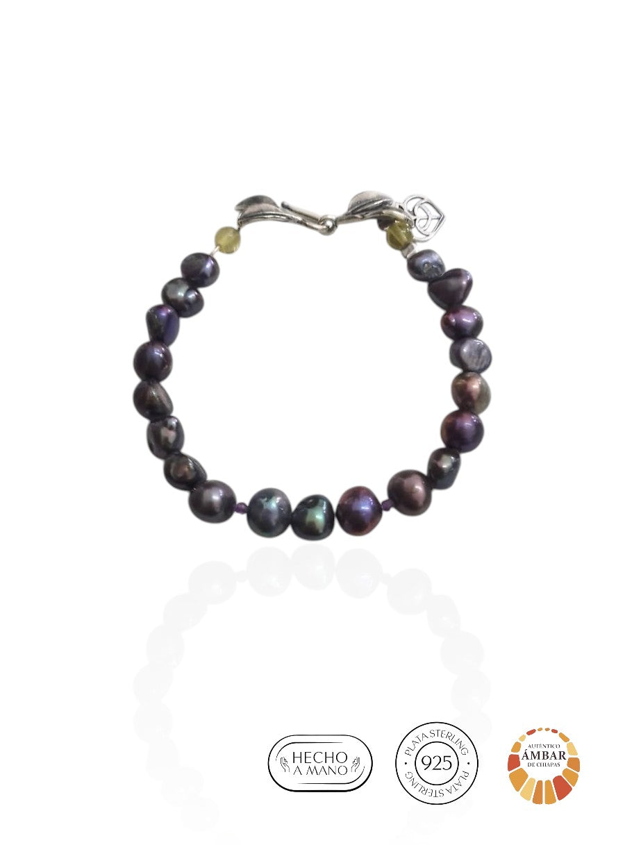Pulsera Perlas 2 Hojas de Manglar