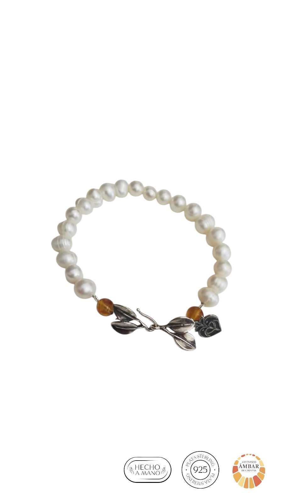 Pulsera Perlas 2 Hojas de Manglar