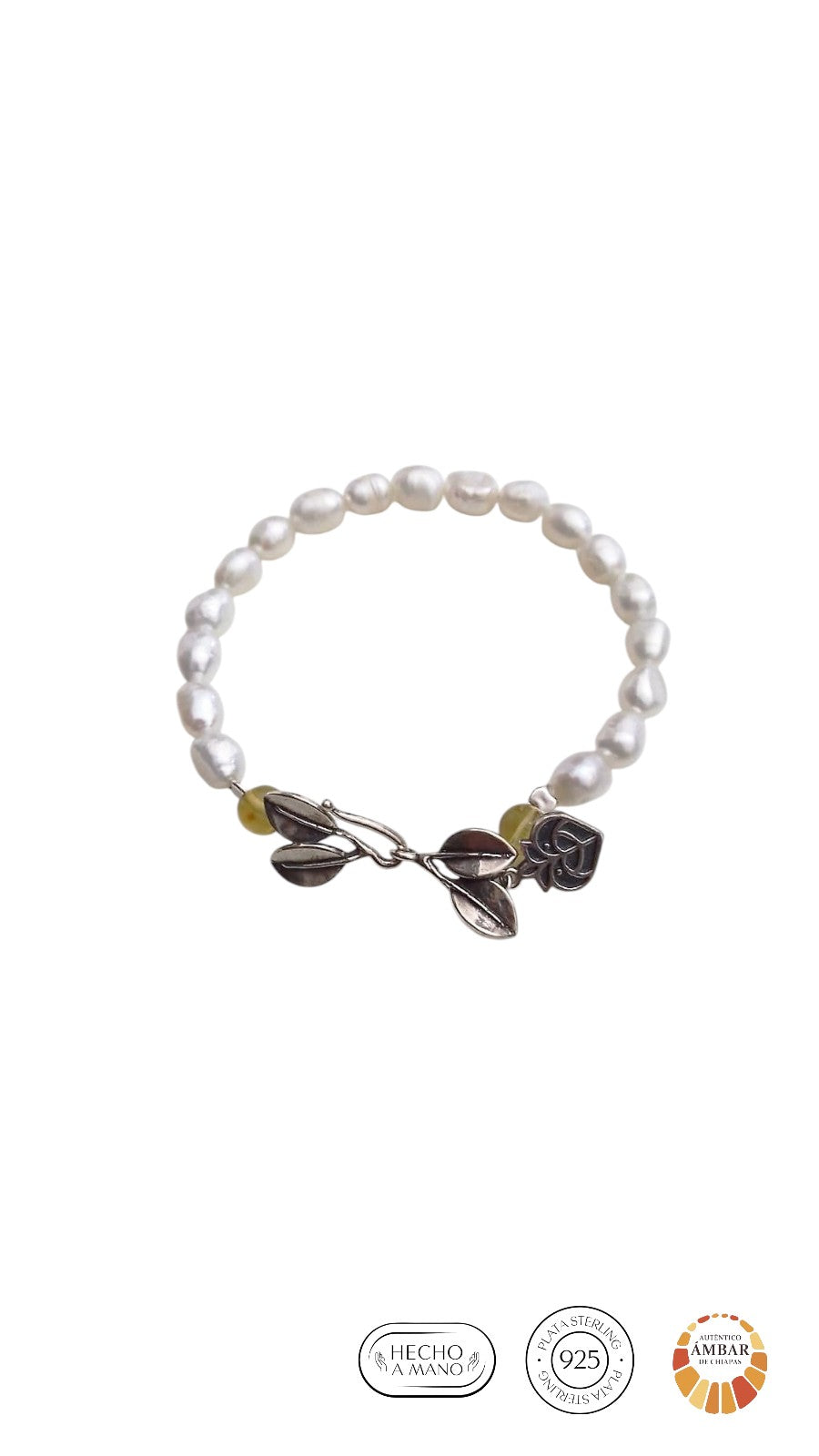 Pulsera Perlas 2 Hojas de Manglar