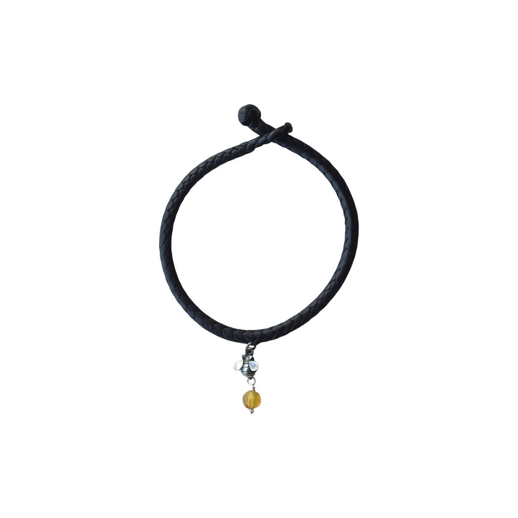 Pulsera Piel tubular con abejita