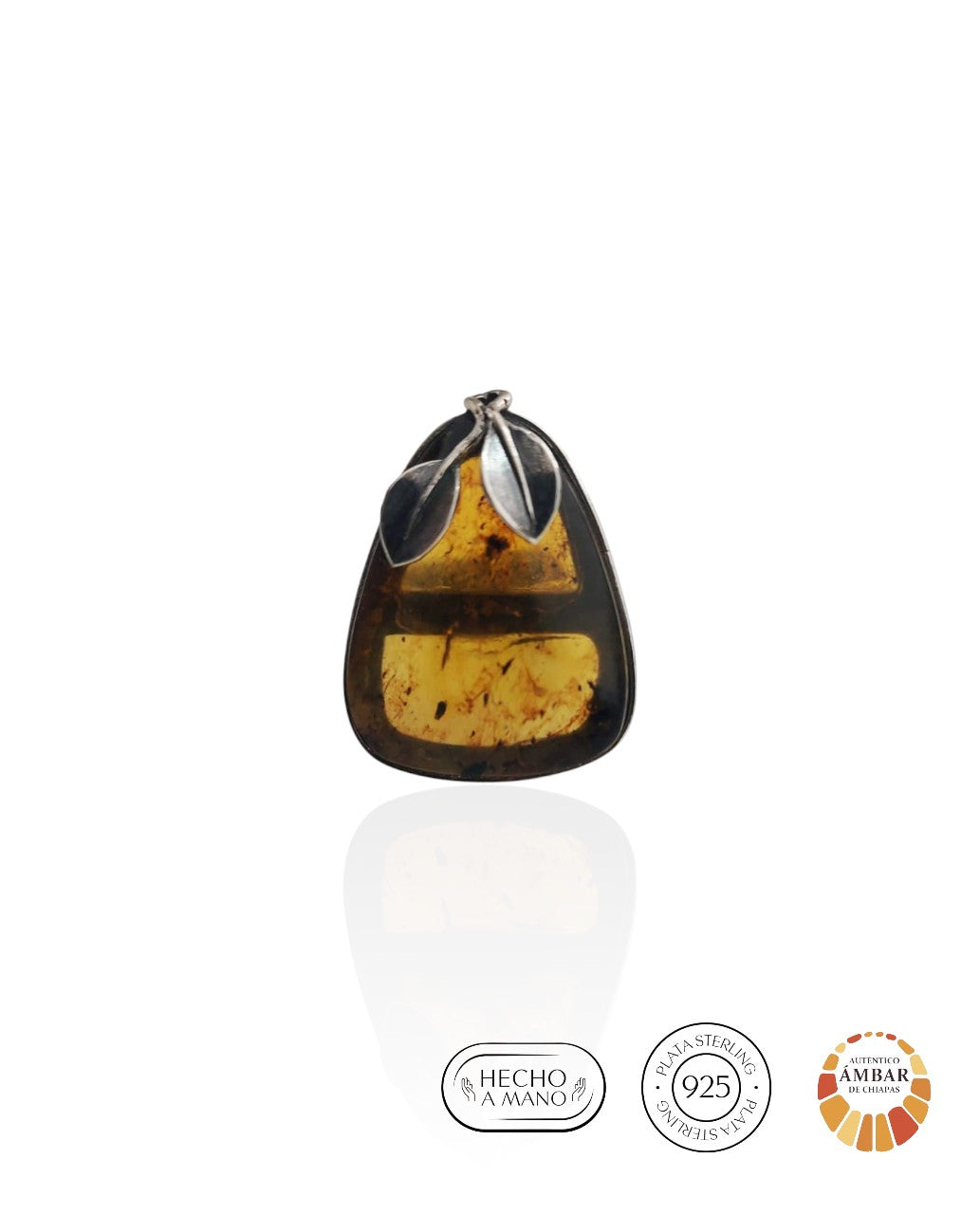 Anillo Ambar Dos Hojitas Manglar