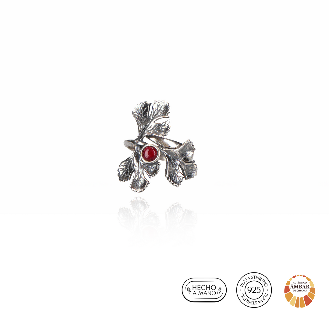 Anillo hojas de cilantro