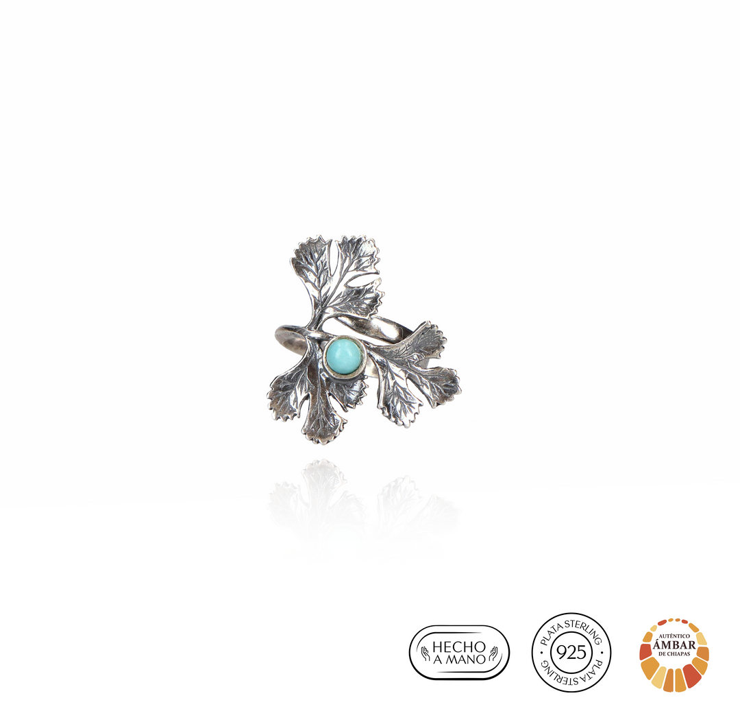 Anillo hojas de cilantro