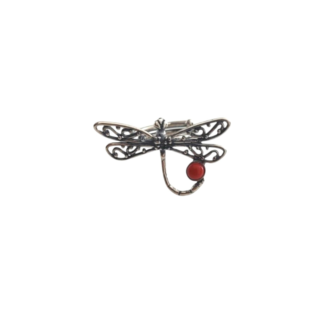 Druzy Openwork Dragonfly Ring